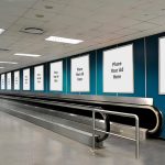 Miami International Airport advertising showcasing luxury brand displays, digital screens, and premium passenger engagement zones targeting global and Latin American travelers